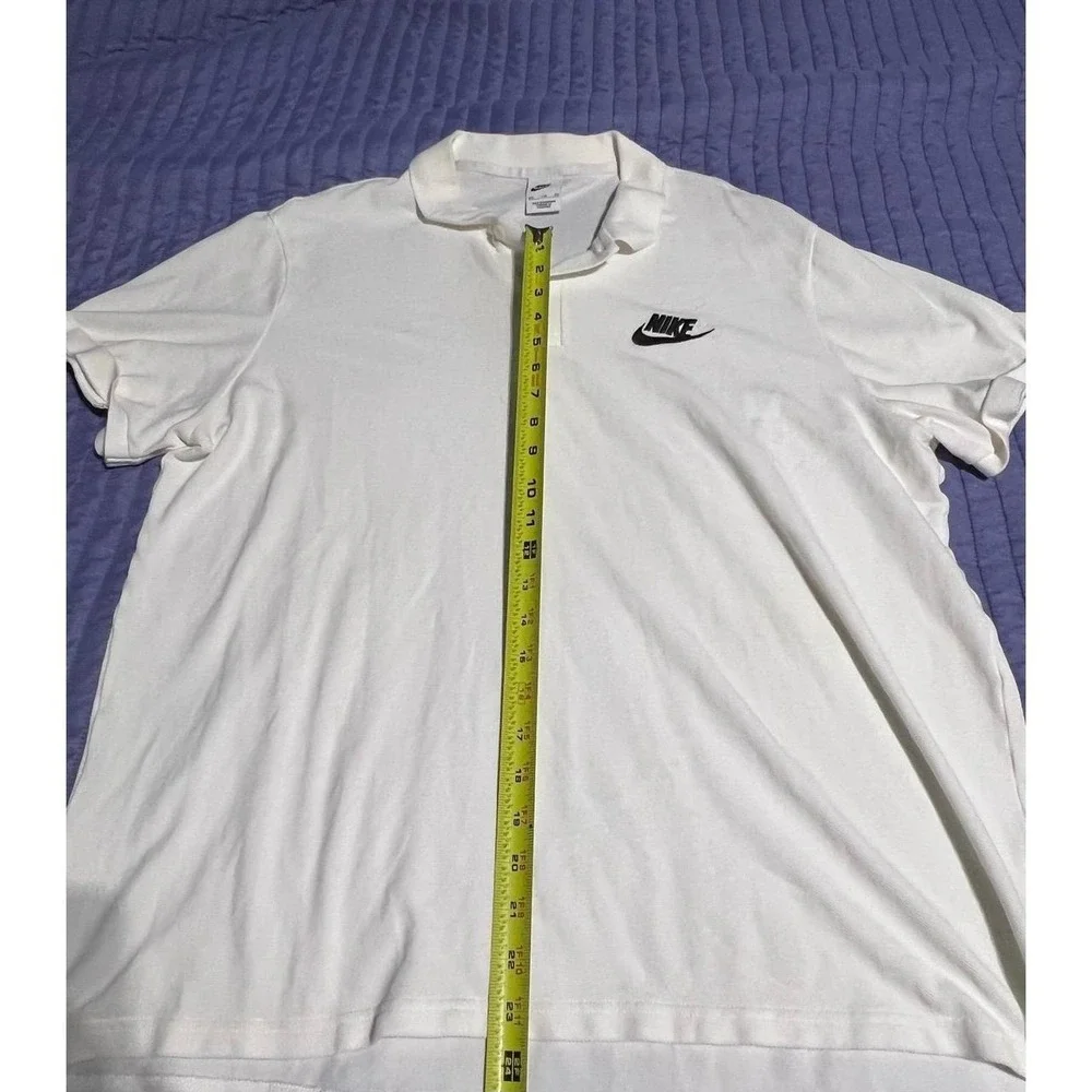 White Nike polo shirt with black swoosh #polo #athleisure - Picture 2 of 7